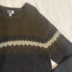 Old Navy Men's Gray and Brown Sweater